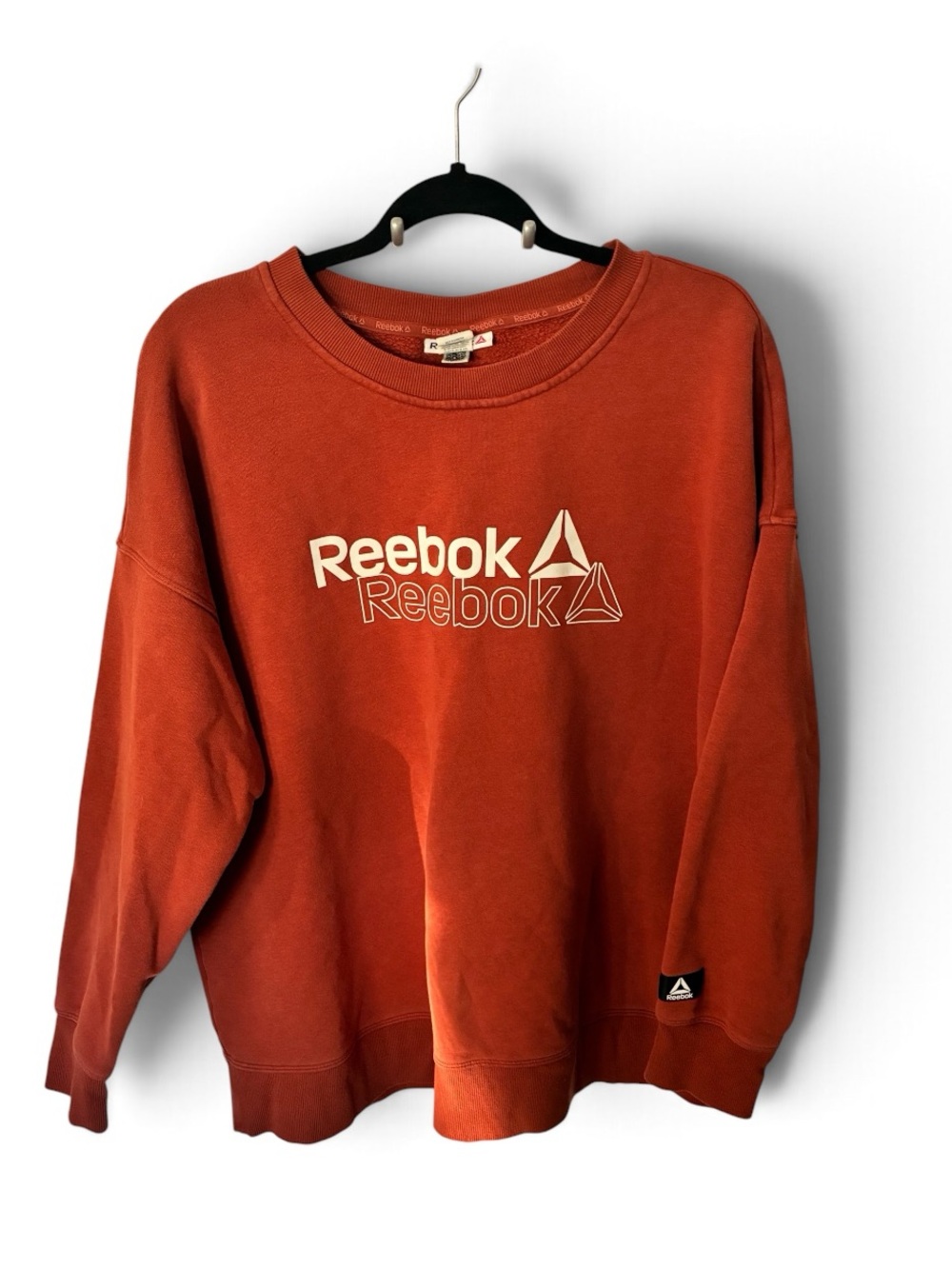 REEBOK Rust Orange Logo Crewneck Sweatshirt